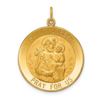 14k Solid Polished/Satin Large Round St. Joseph Medal