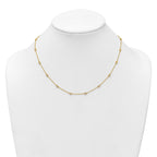 14k Complete 3/8 carat Bezel-set Diamond and Cable Chain 16-Station 16 inch Necklace