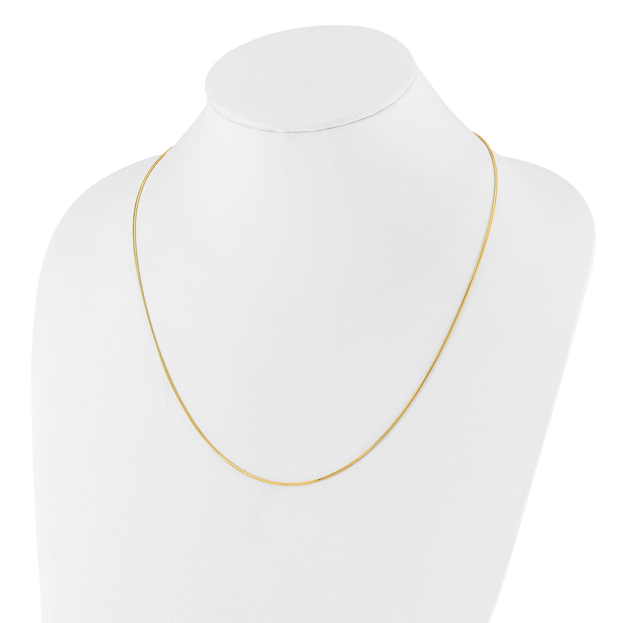 Sterling Silver Gold-plated Adjustable 1mm D/C Square Snake Chain