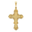 14K Gold Fleur De Lis Cross Pendant  Elegant Solid Design