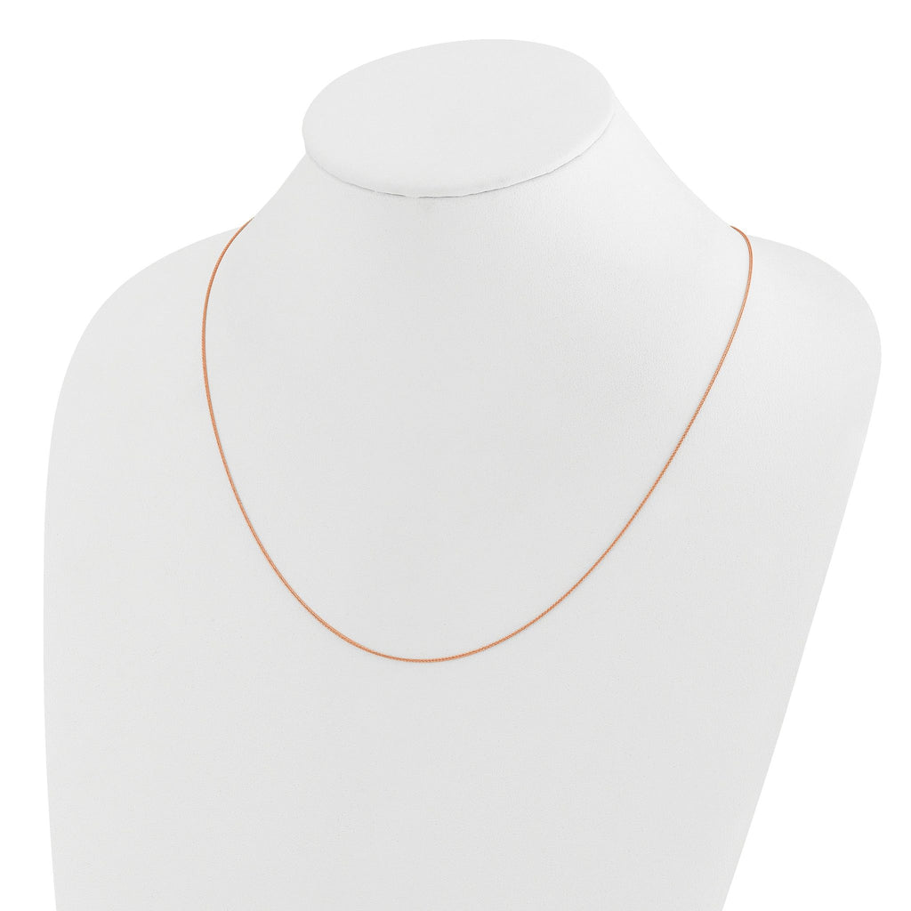 14K Rose Gold Adjustable .85mm Wheat Chain