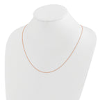 14K Rose Gold Adjustable .85mm Wheat Chain