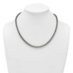 Sterling Silver Antiqued Brushed 5.00mm Fancy Box Link 19.75 inch Necklace