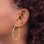 14k Polished 2.5mm Lightweight Tube Hoop Earrings
