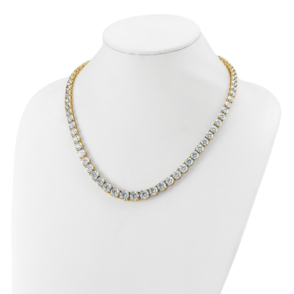 14k 72 3/8 carat Lab Grown Diamond VS+ F+ Complete Round 20 inch Graduated Tennis Necklace