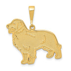 14K Gold Golden Retriever Pendant with Polished Textured Design Sophia Jewelers.