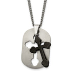 Sophia Jewelers Men's Titanium IP-Plated Cross Necklace, Gift Ready & Modern