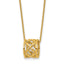 14K Polished Floral Bead with 1 Inch Ext. Necklace