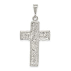 Sterling Silver 925 Nugget Cross Pendant with Polished Finish