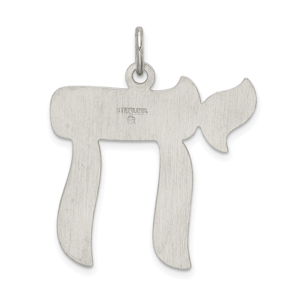 Sterling Silver 925 Chai Pendant with Polished Palladium Finish