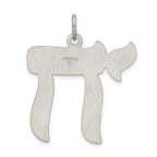 Sterling Silver 925 Chai Pendant with Polished Palladium Finish