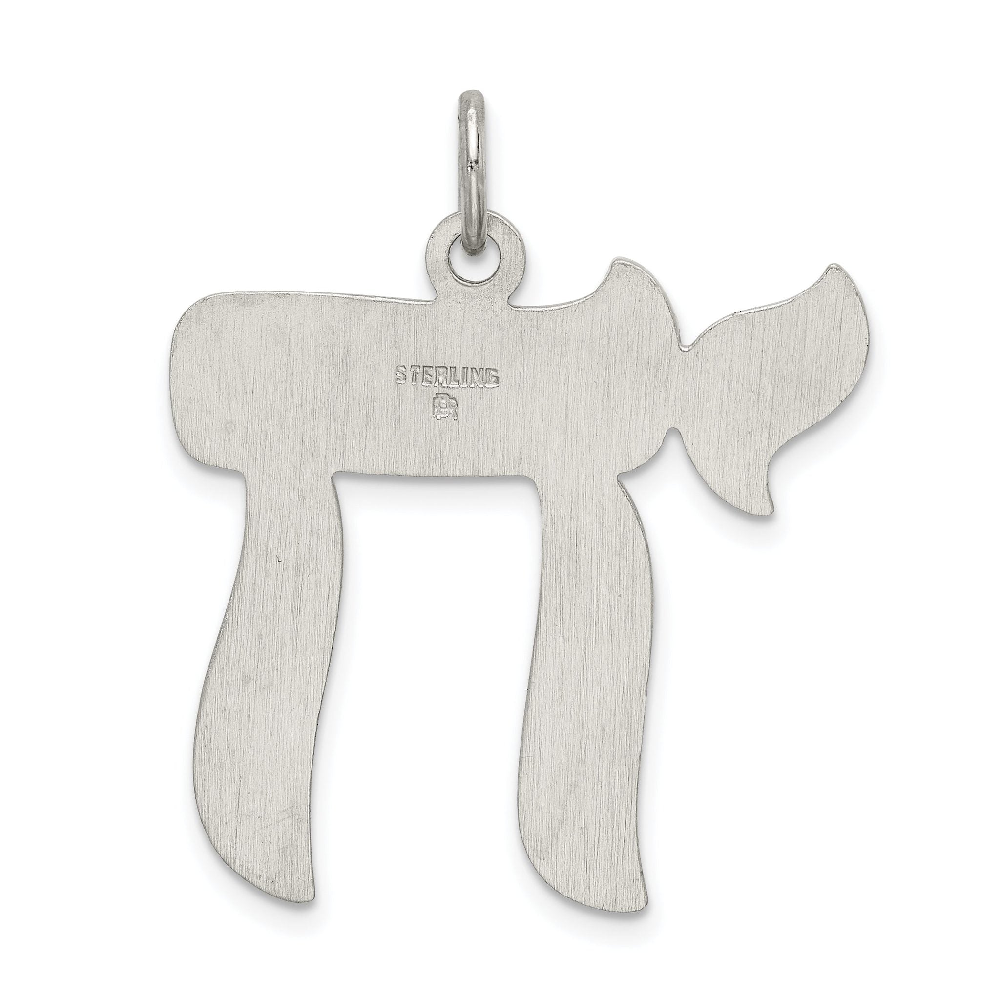 Sterling Silver 925 Chai Pendant with Polished Palladium Finish
