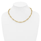 14K Polished and Circles with D/C Beads Fancy Necklace