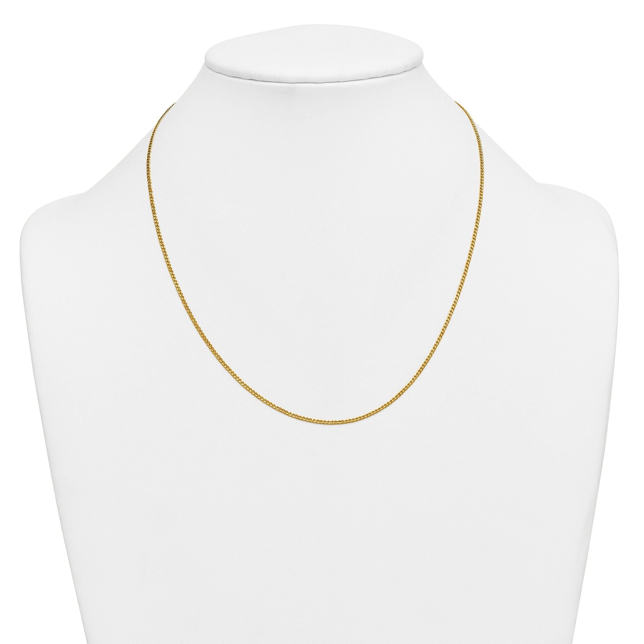 14K Gold Filled Polished Curb Chain Necklace in 1.5mm Width