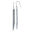 Sterling Silver Rhodium-Plated Dangle Earrings with Blue Flash Accent
