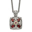 Shey Couture Sterling Silver with 14K Accent 18 Inch Antiqued Diamond and Marquise Garnet Necklace