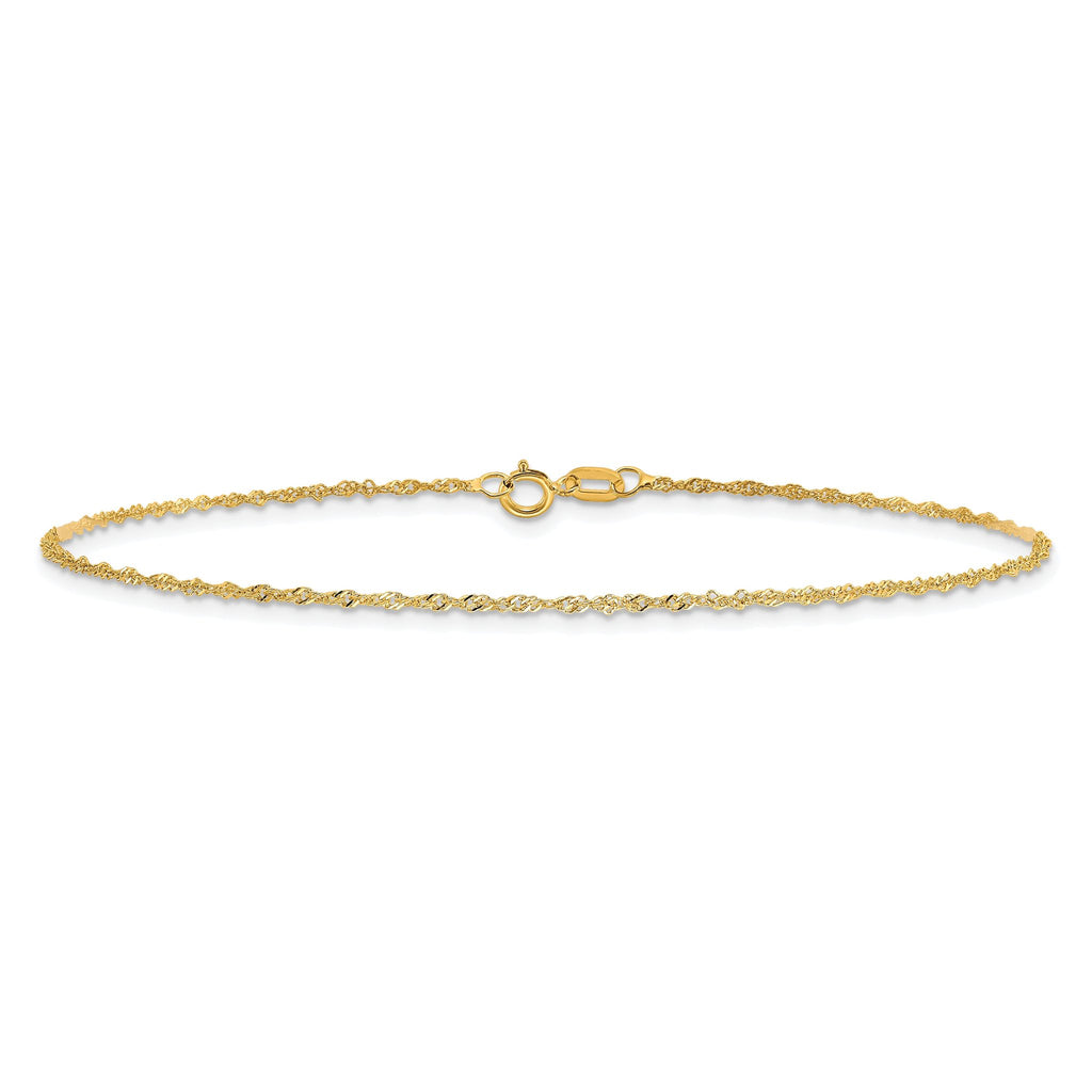 Singapore Chain Necklace in 10K Yellow Gold, 1.1mm