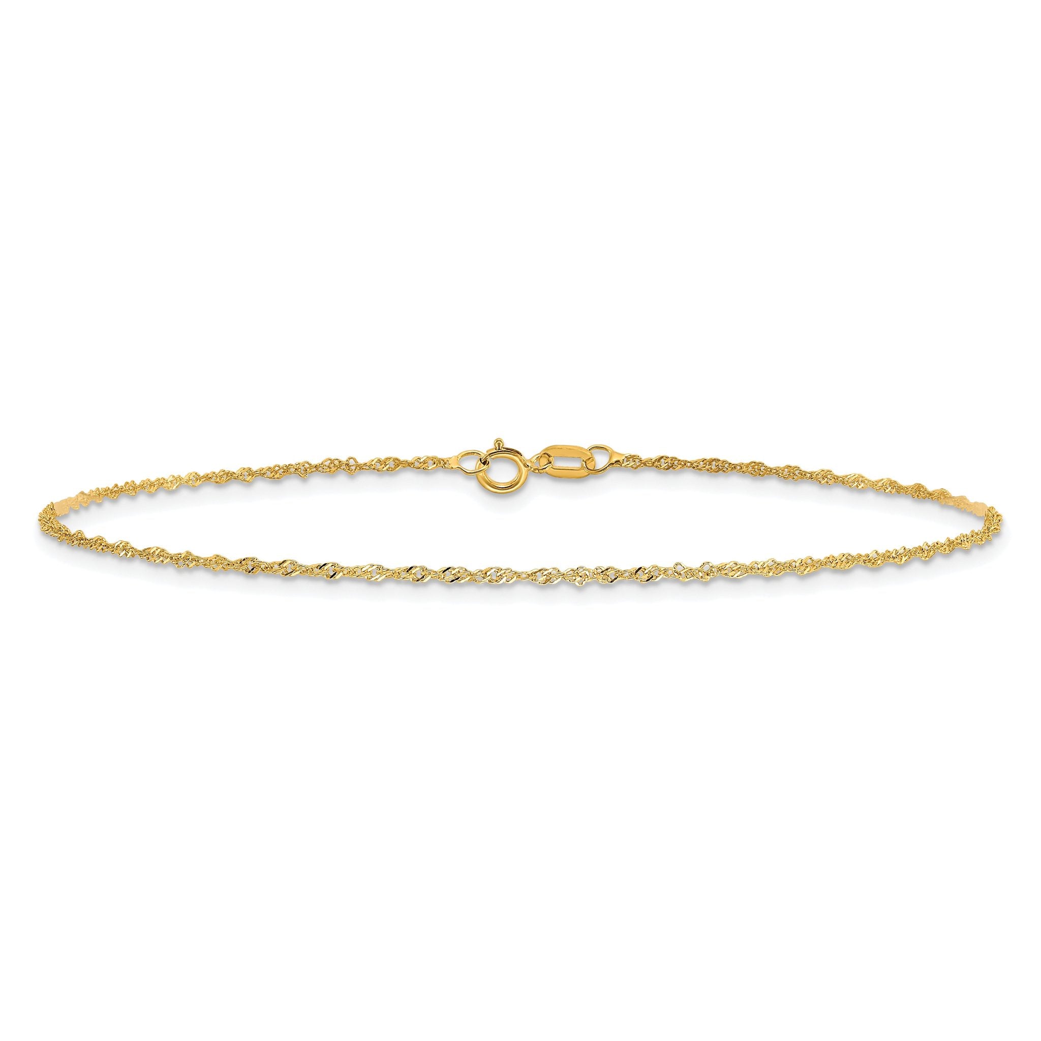 Singapore Chain Necklace in 10K Yellow Gold, 1.1mm