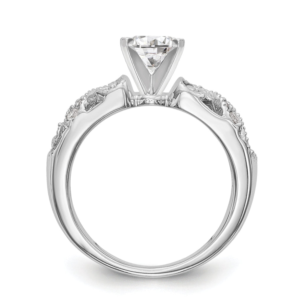 14K White Gold Peg Set 1/15 carat Diamond Semi-mount Engagement Ring
