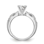 14K White Gold Peg Set 1/15 carat Diamond Semi-mount Engagement Ring