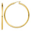 Sterling Silver Gold-Tone Polished 3x60mm Hoop Earrings