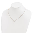 Cheryl M Sterling Silver Rose Gold-plated Polished CZ Music Note 16 Inch with 2 Inch Extension Necklace