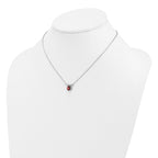 14k White Gold 1/2 carat Lab Grown Diamond VS/SI+ G+ and Created Ruby Complete Three Stone 16 inch Necklace