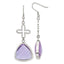 Stainless Steel Polished Flower Drop Dangle Earrings for Women