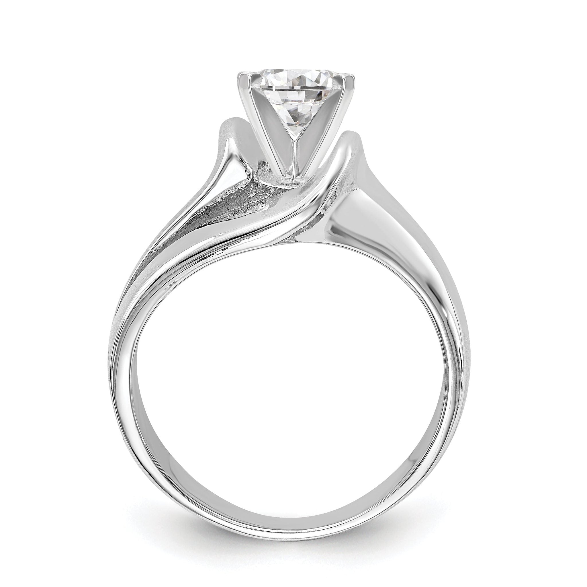 14K White Gold Peg Set Solitaire Engagement Ring Mounting Secondary image