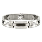 Stainless Steel Polished Black IP-plated with 1/4 carat Diamond Bracelet for Men