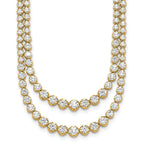 14k 15 1/2 carat Lab Grown Diamond VS+ F+ Complete 20 inch Graduated Layered Tennis Necklace