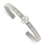 Stainless Steel Polished Four Leaf Clover Flexible Cuff Bangle Bracelet for Women