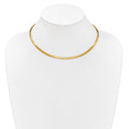 14K Polished and Satin 4mm 16in Reversible Omega Necklace