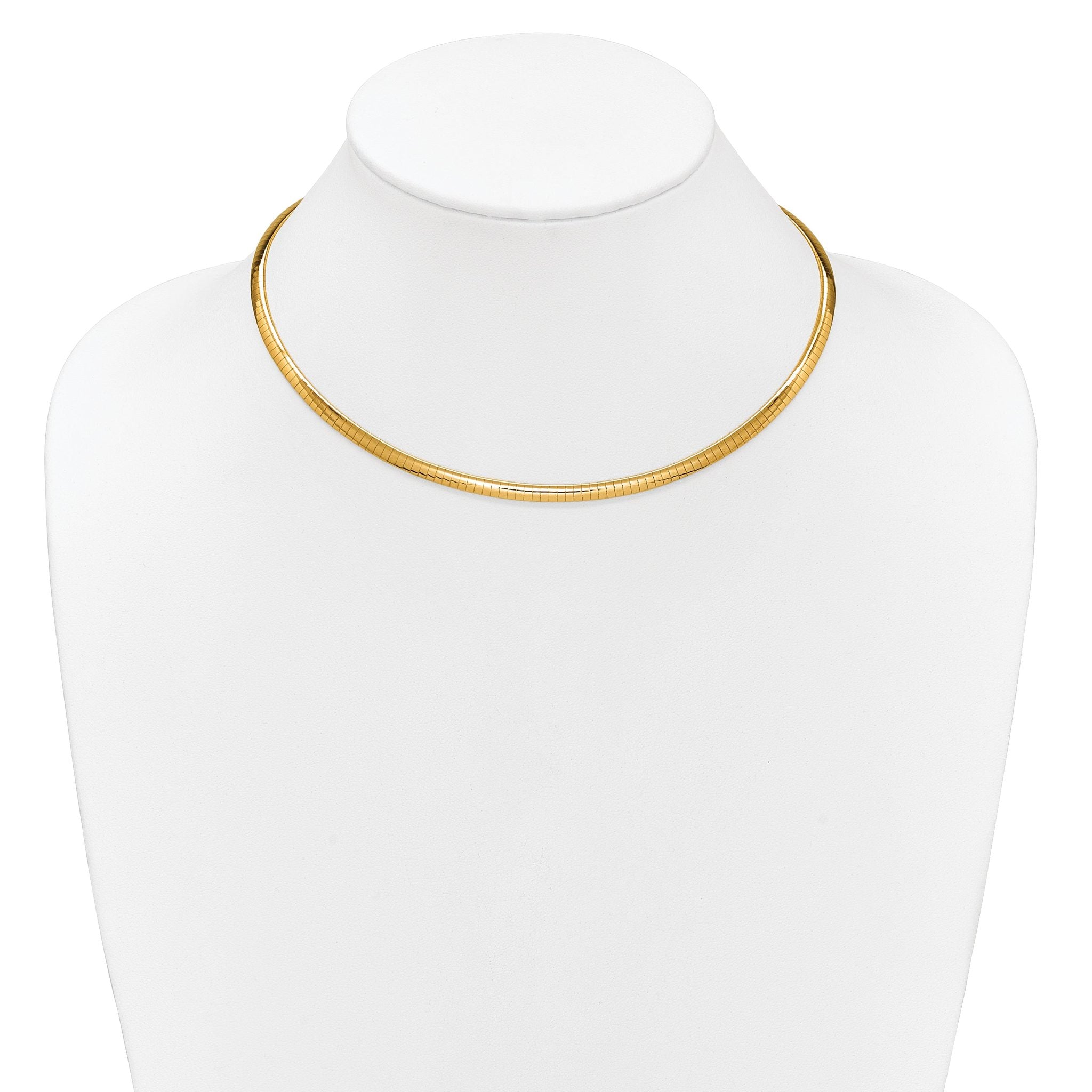 14K Polished and Satin 4mm 16in Reversible Omega Necklace