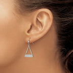 Stainless Steel Polished Cubic Zirconia Drop Dangle Earrings for Women