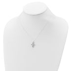 Sterling Silver CZ Cross Necklace