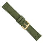 Olive Nylon Canvas Watch Band with Leather Lining, 20mm
