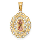 10K Two-Tone Gold Our Lady of Guadalupe Pendant with Rhodium Accents, Polished Finish