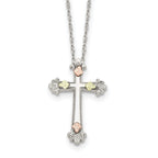 Landstrom's Sterling Silver Necklace with 12K Gold Cross Elegant Design