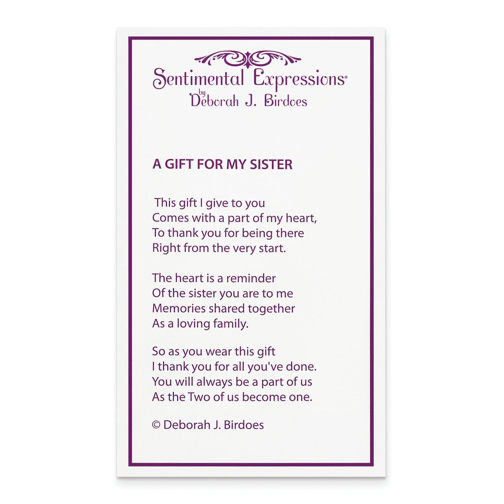 Sentimental Expressions Sterling Silver Rhodium-plated A Gift For My Sister For My Bridesmaid 18in Necklace
