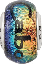 Sterling Silver 925 Dichroic Glass Bead with Elegant White Finish for Versatile Jewelry