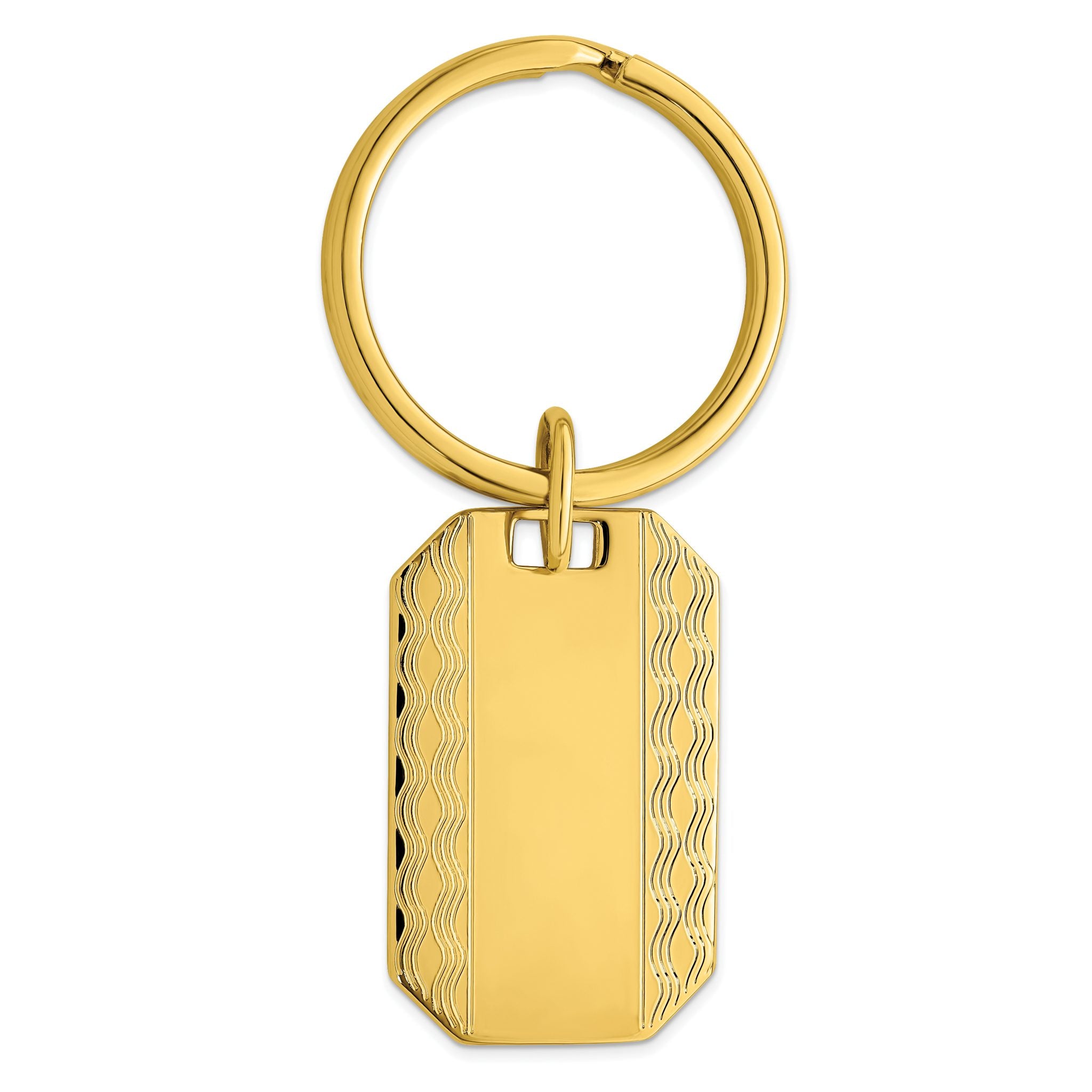 Gold-plated Kelly Waters Patterned Edge Key Ring Main image