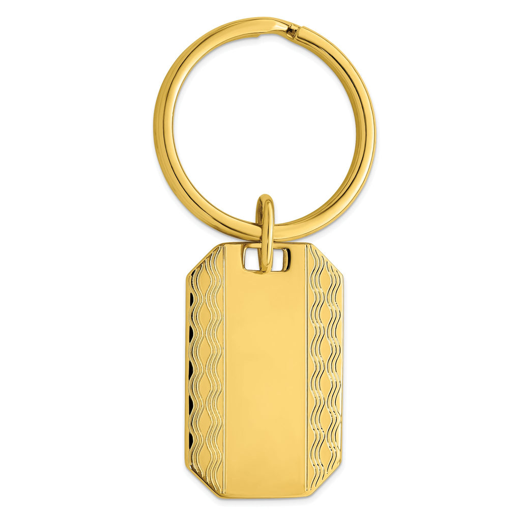 Gold-plated Kelly Waters Patterned Edge Key Ring