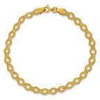 14K Polished and D/C and Textured Fancy Bracelet
