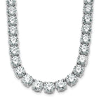 14k White Gold 74 carat Lab Grown Diamond VS/SI+ G+ Complete Round 20 inch Straight Tennis Necklace