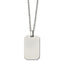Chisel Stainless Steel Polished Rectangle Dog Tag on a 22 inch Cable Chain Necklace