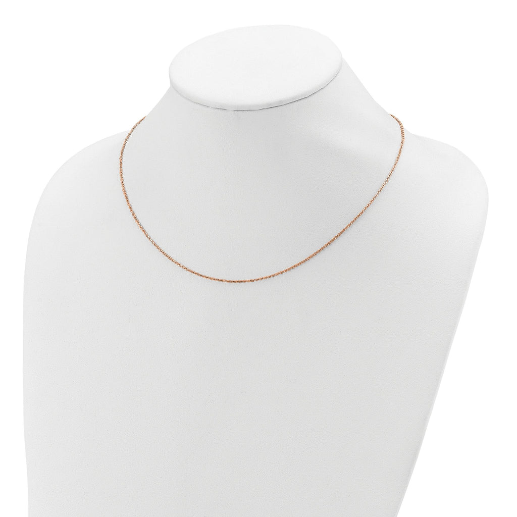 Diamond-Cut Cable Chain in Rose Gold-Plated Sterling Silver