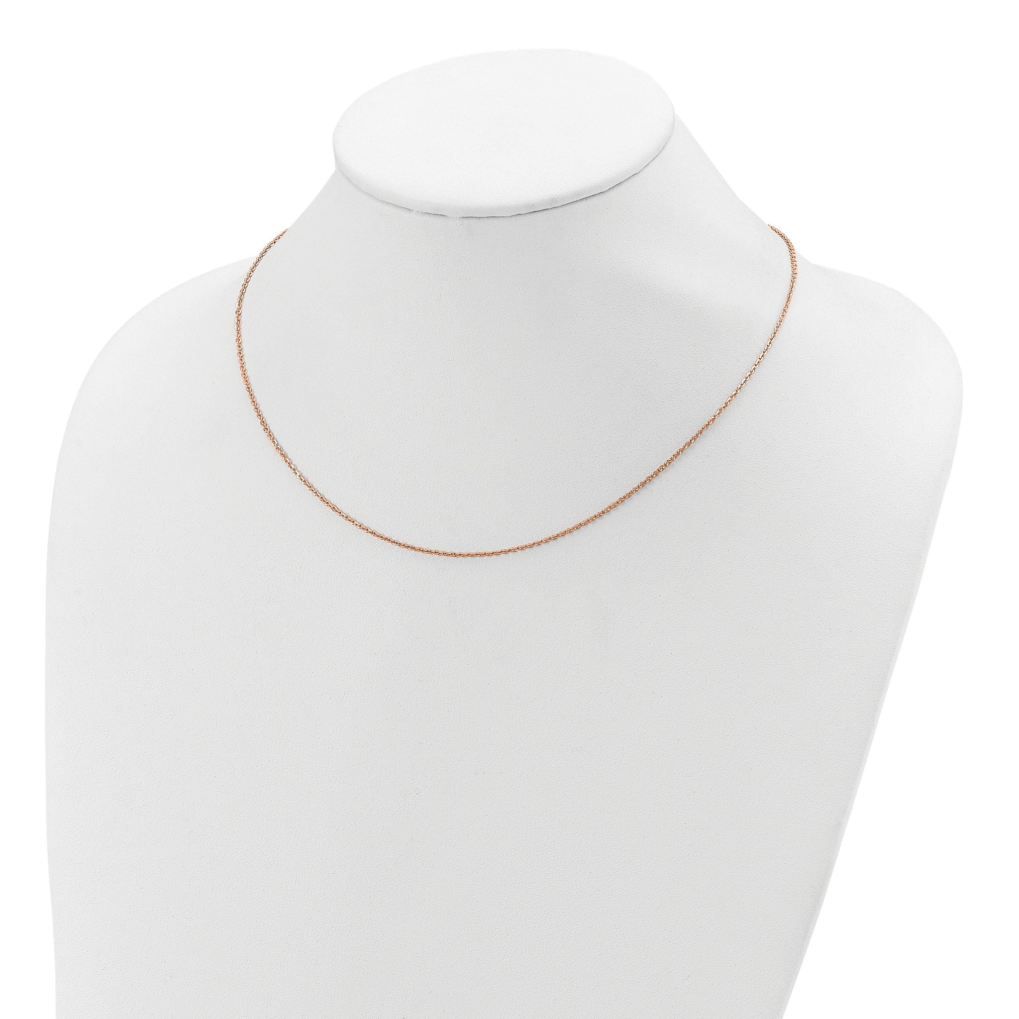 Diamond-Cut Cable Chain in Rose Gold-Plated Sterling Silver
