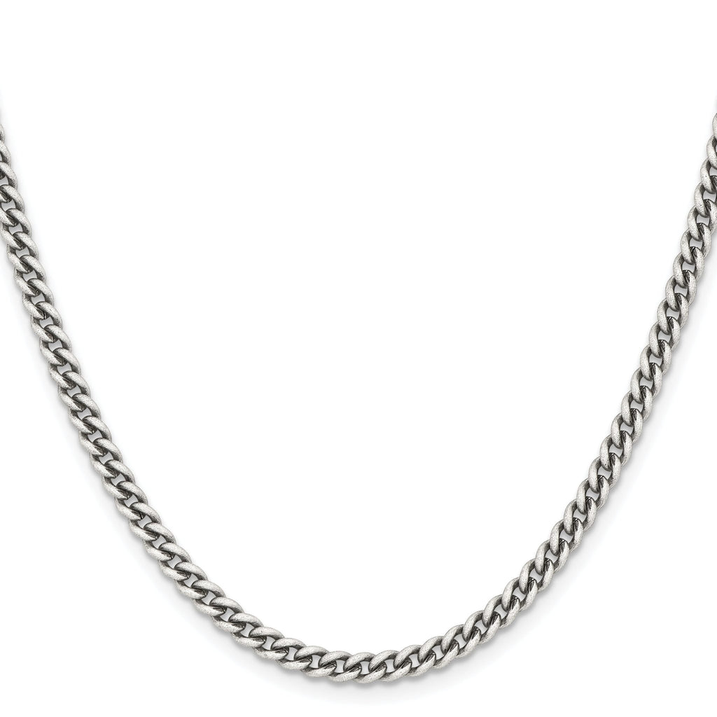 Antiqued Round Curb Chain in Stainless Steel, 4mm