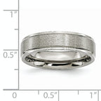 Titanium Polished Unisex Ridged Edge Wedding Band Engravable 6mm